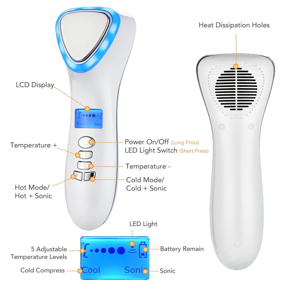 Hot and Cold Face Massager LED - Lifted Nutrition & Fitness Reviews avaliação e preço