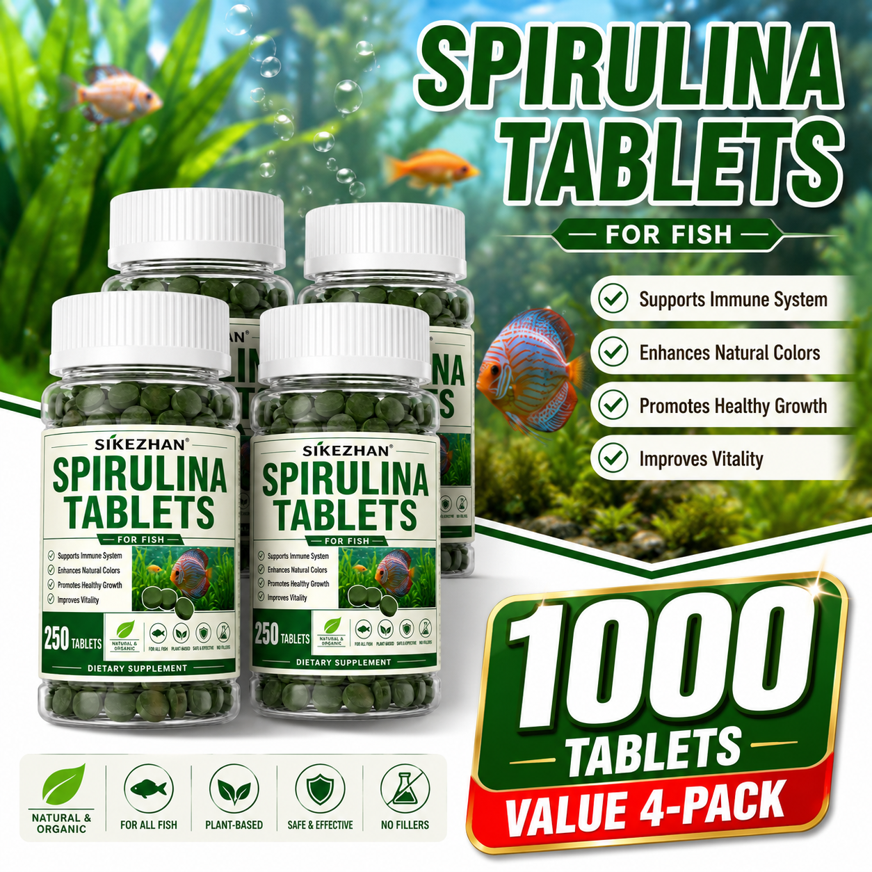 1000pcs High Purity Spirulina  - Spirulina Tablet Organic avaliação e preço