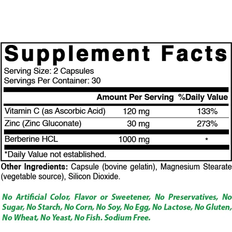 Berberine Plus - Contains 1000 - Berberine Hcl Capsule avaliação e preço