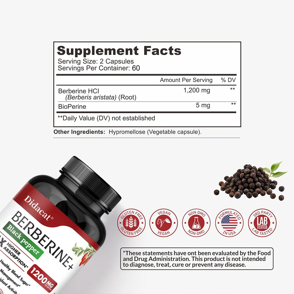 Berberine HCl Supplement - for - Berberine Hcl Capsule avaliação e preço