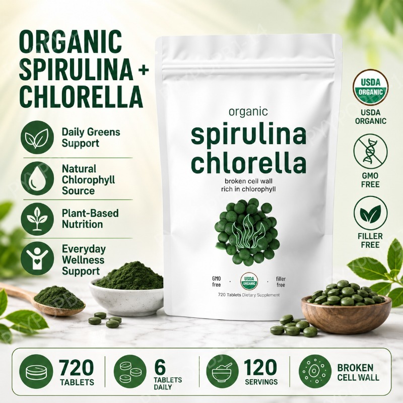 Organic Spirulina Chlorella Ta - Spirulina Tablet Organic avaliação e preço