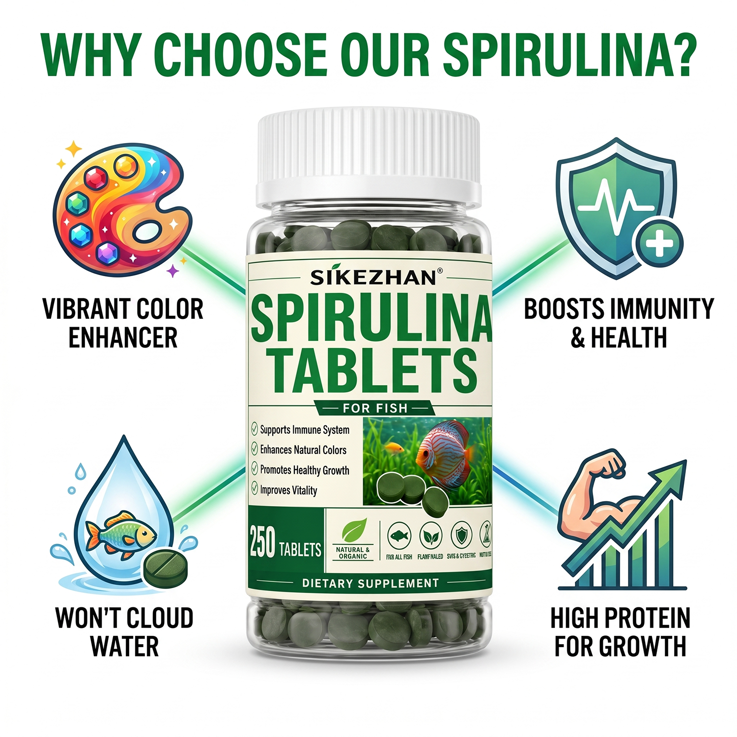High Purity Spirulina Tablets  - Spirulina Tablet Organic avaliação e preço